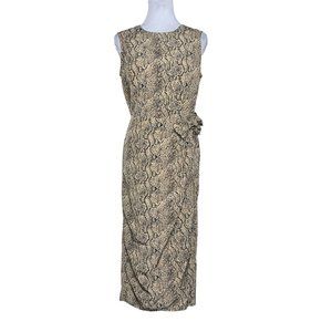 Sag Harbor Long Faux Wrap Snakeskin Dress Size M